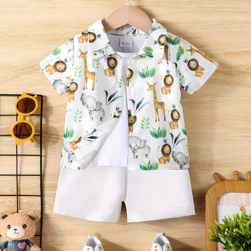 Kids' Jungle Adventure Print Outfit Set