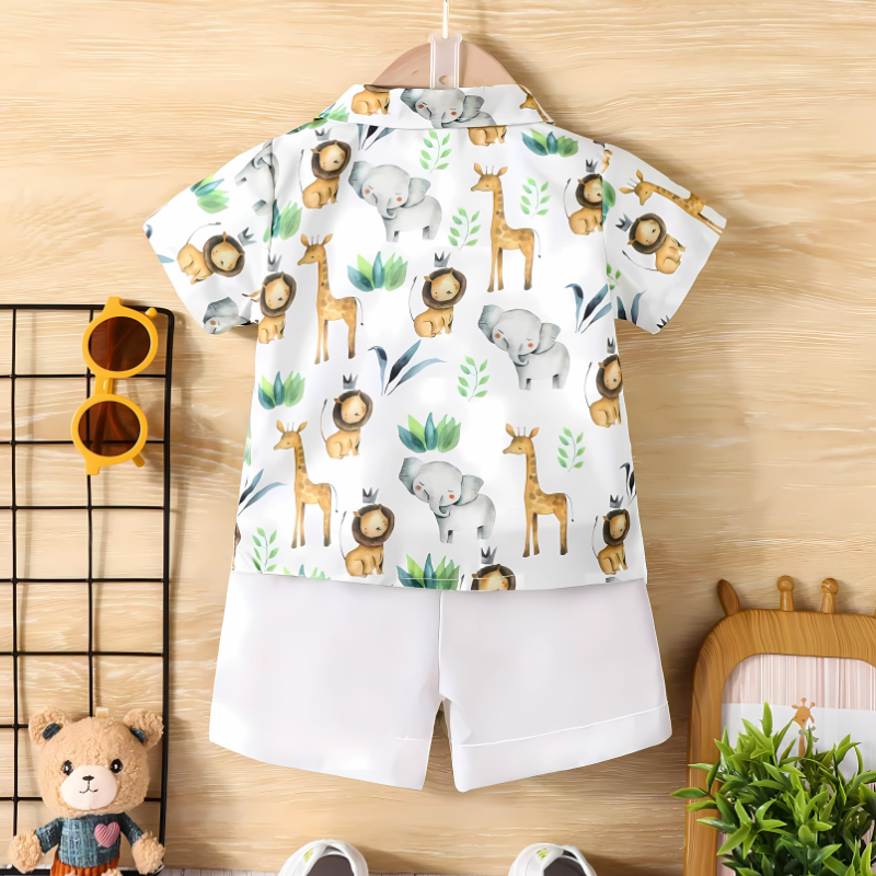 Kids' Jungle Adventure Print Outfit Set