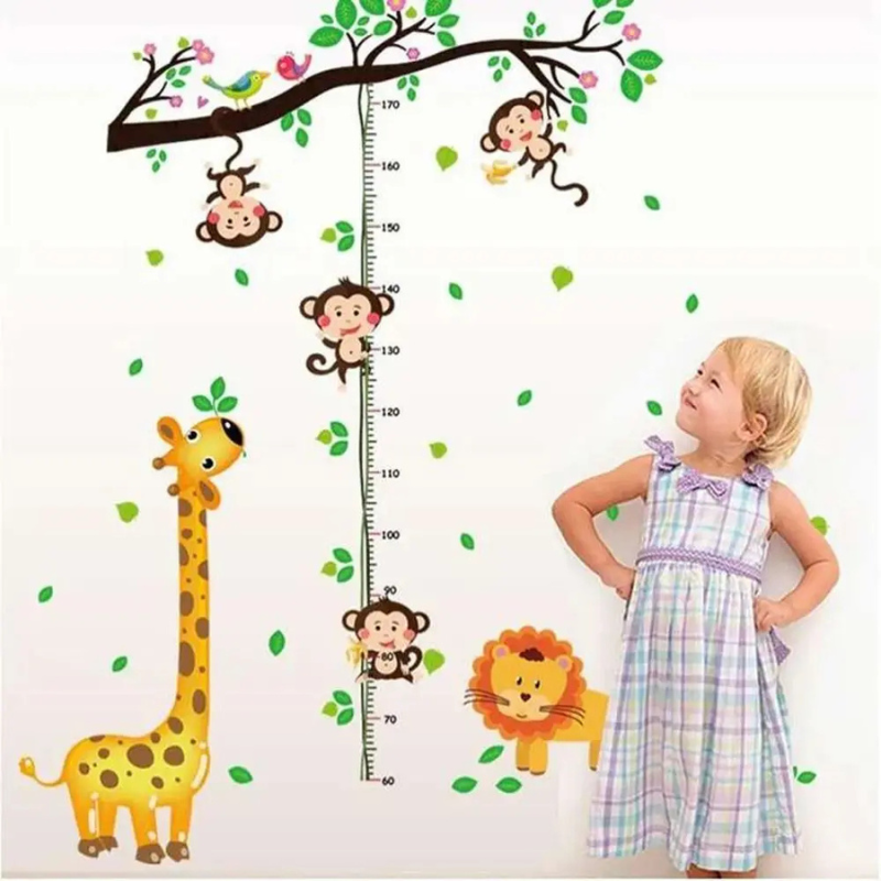 Kids Jungle Animal Growth Chart Wall Decor