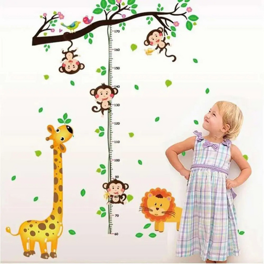 Kids Jungle Animal Growth Chart Wall Decor