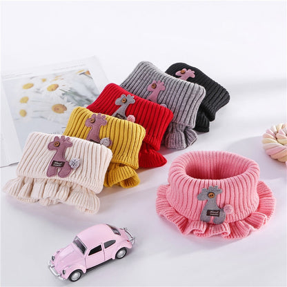 Kids' knitted collar lace scarf neck warmer, soft cream, for baby accessories & toddler fashion