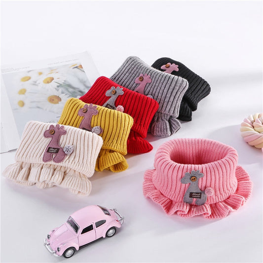 Kids' knitted collar lace scarf neck warmer, soft cream, for baby accessories & toddler fashion