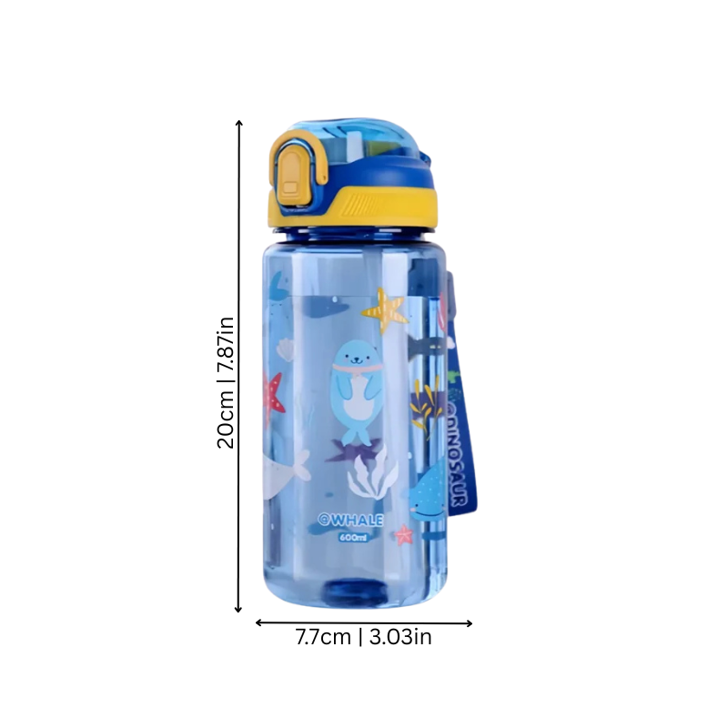 Portable dino sippy cup for toddlers, leakproof water bottle with integrated straw, vibrant green, 10oz.
