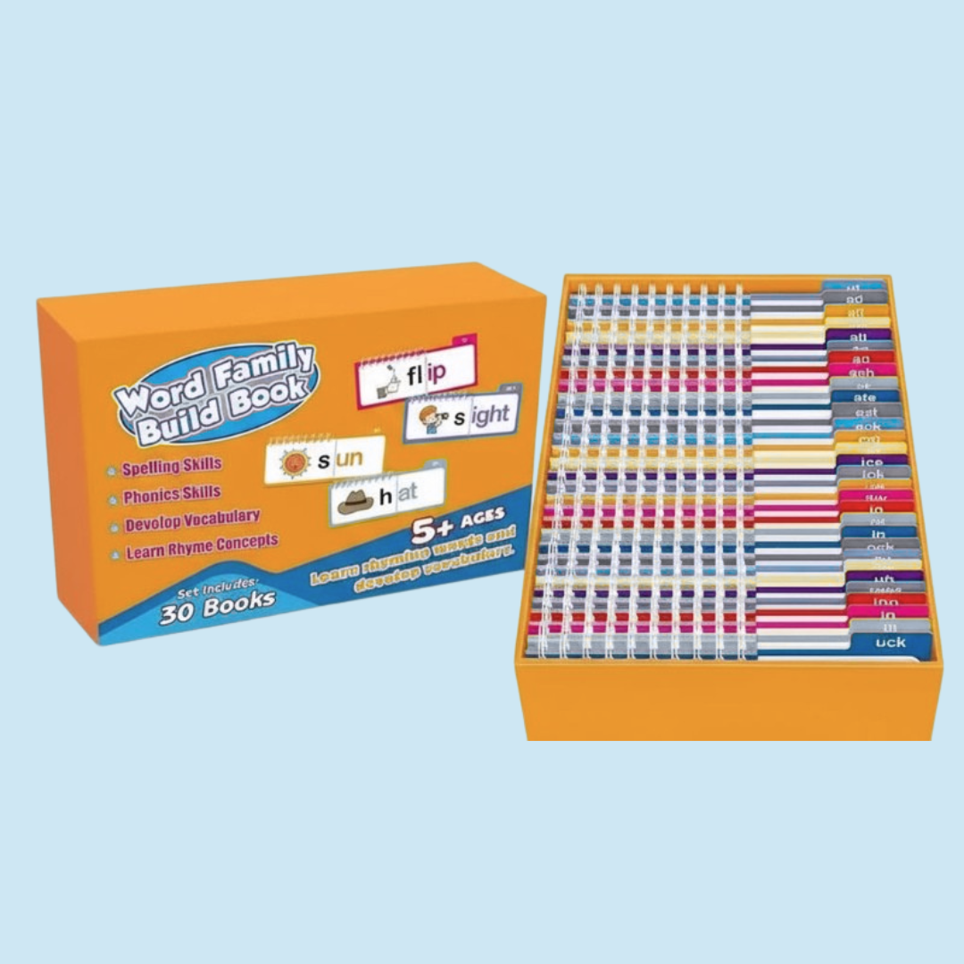 Kids Learn English Words Flipbooks & Flashcards Set, colorful educational toy for early literacy