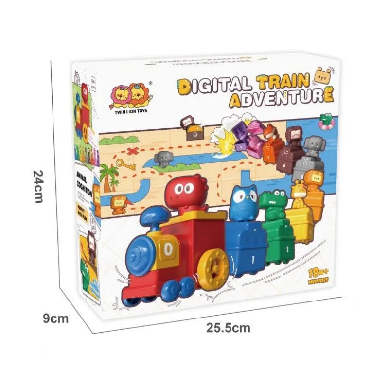 Colorful educational toy train with number blocks for kids' imaginative play.