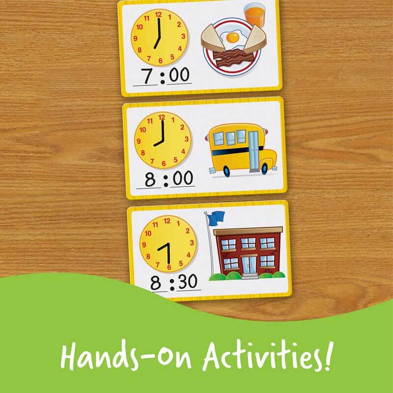 Teaching clock with movable hands for children's time telling learning, homeschool supplies.