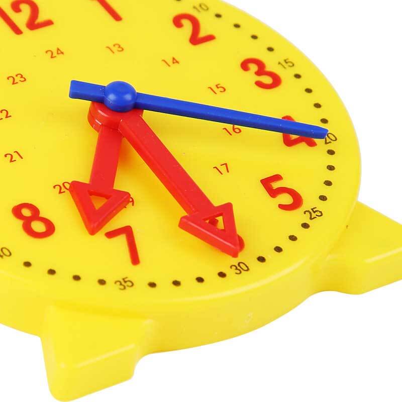 Interactive teaching clock for kids, helping skill development in telling time concepts.
