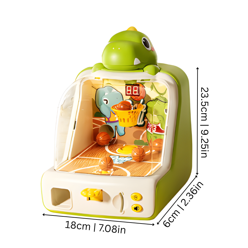 Indoor kids' toy: LED Dinosaur Tabletop Basketball for arcade-style play and engaging hand-eye coordination.