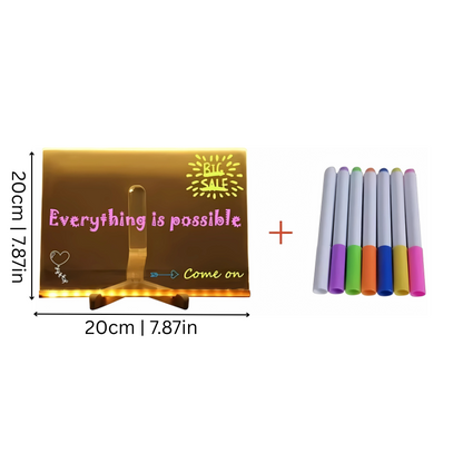 Educational LED drawing board for kids on an adjustable stand, a reusable creative toy for young artists.