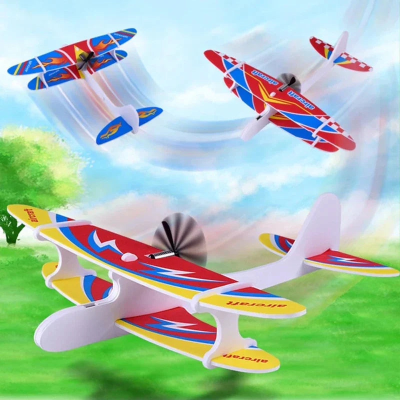 Durable foam glider toy with integrated LED lights, ideal for kids' outdoor adventures