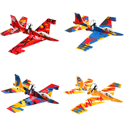 Kids' durable foam airplane with colorful LED lights, a great flying toy for garden play