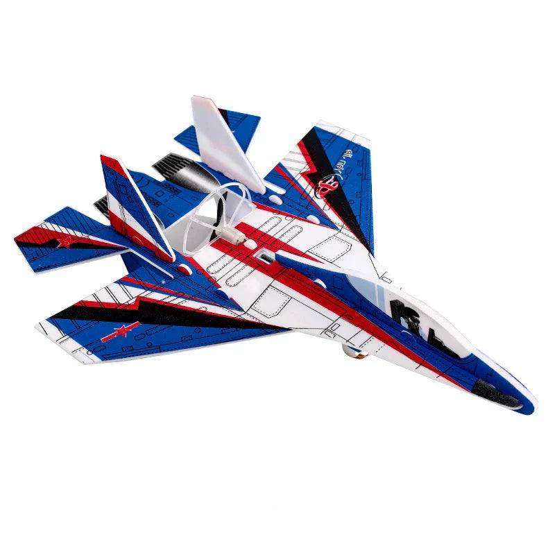 Easy control LED glider foam airplane, an exciting outdoor toy for energetic kids