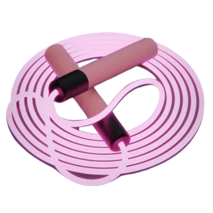 Close-up of a child's hands holding the LED-lit handles of a sports jump rope during play