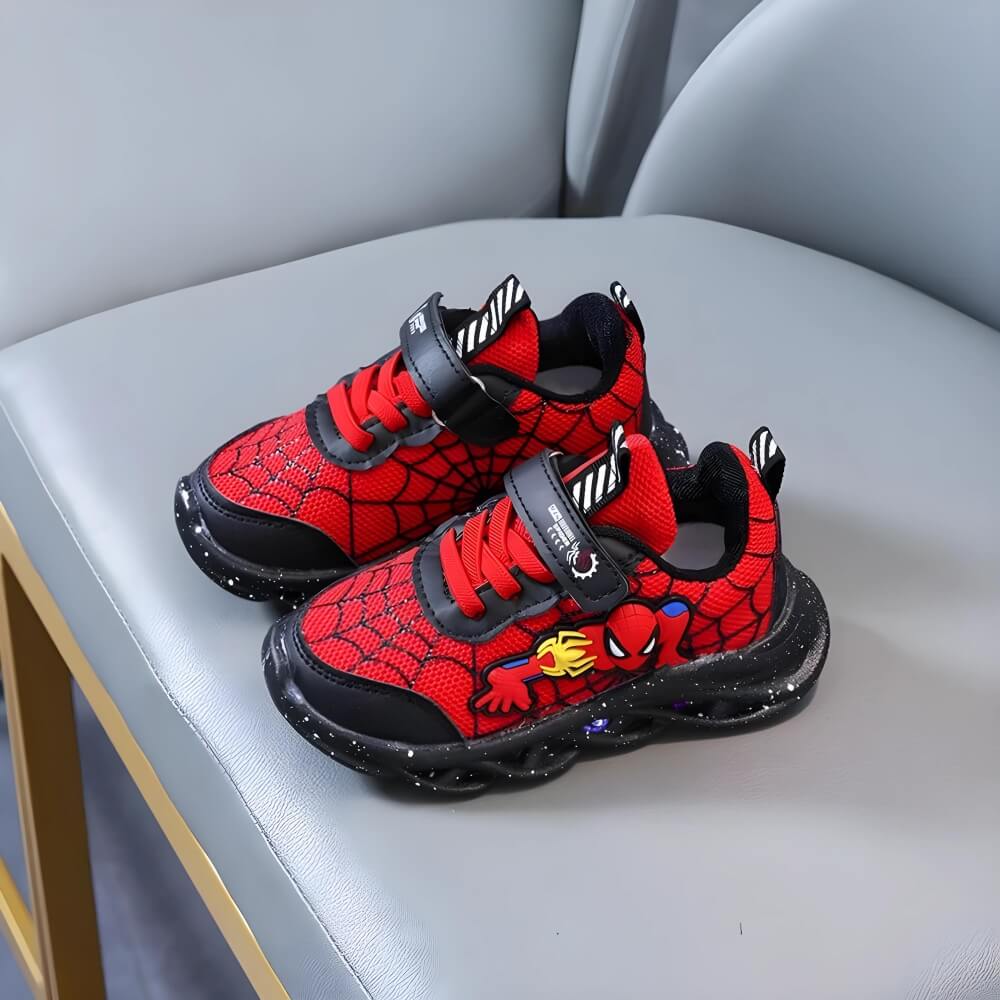 Velcro LED light-up sneakers for active toddlers and young children's play shoes.