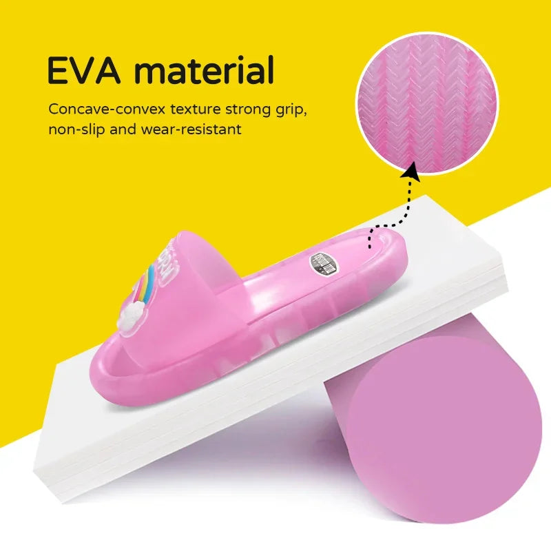 Soft plush light-up unicorn slippers, providing warmth and fun for young children
