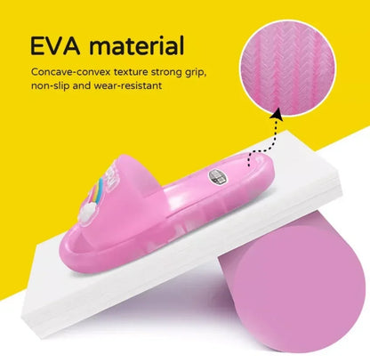 Boys' unicorn light-up slippers, soft indoor shoes for kids, playful design