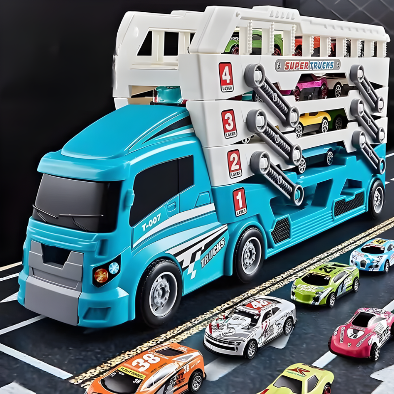 Kids' Load & Roll Car Transporter Playset for imaginative vehicle play