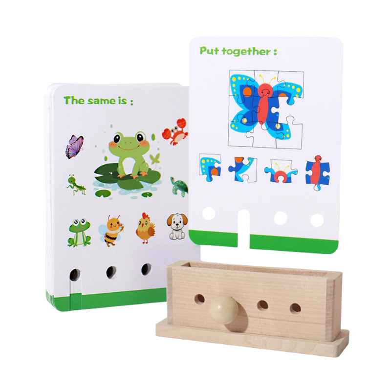 Close-up of LogicLab puzzle, vibrant pieces, ideal learning game for young kids