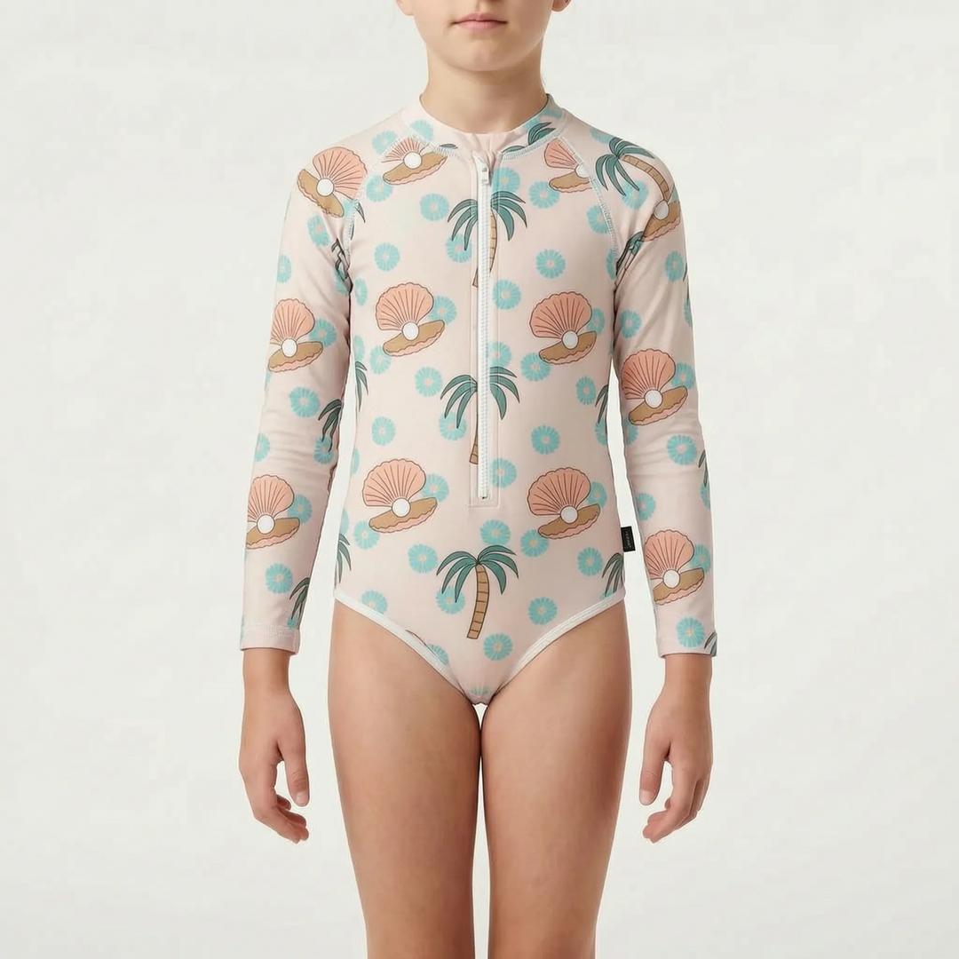 Versatile children's long-sleeve swimsuit, perfect for sun protection in & out of water.