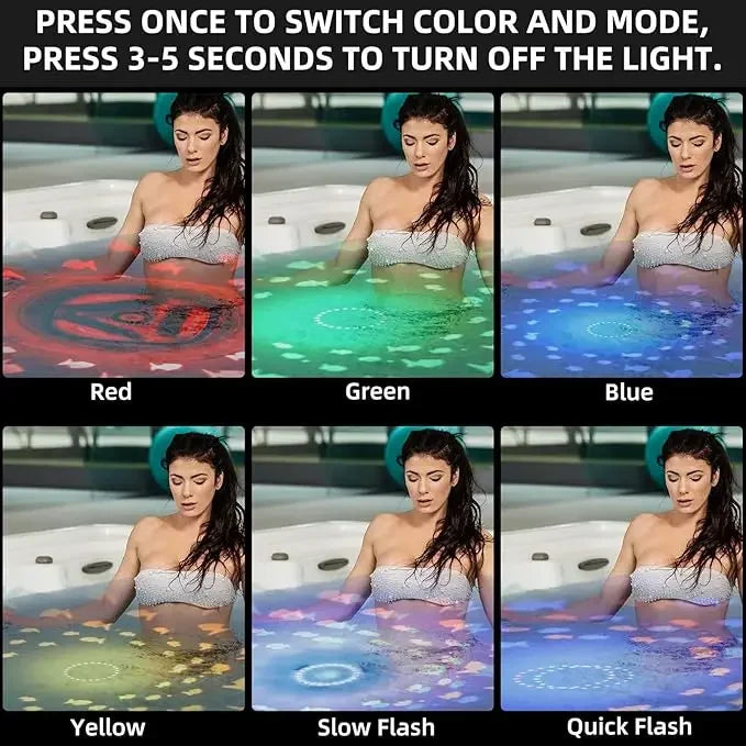 Parents setting up Bath & Pool Light Projector for kids' party, adding enchanting ambiance, water play activity