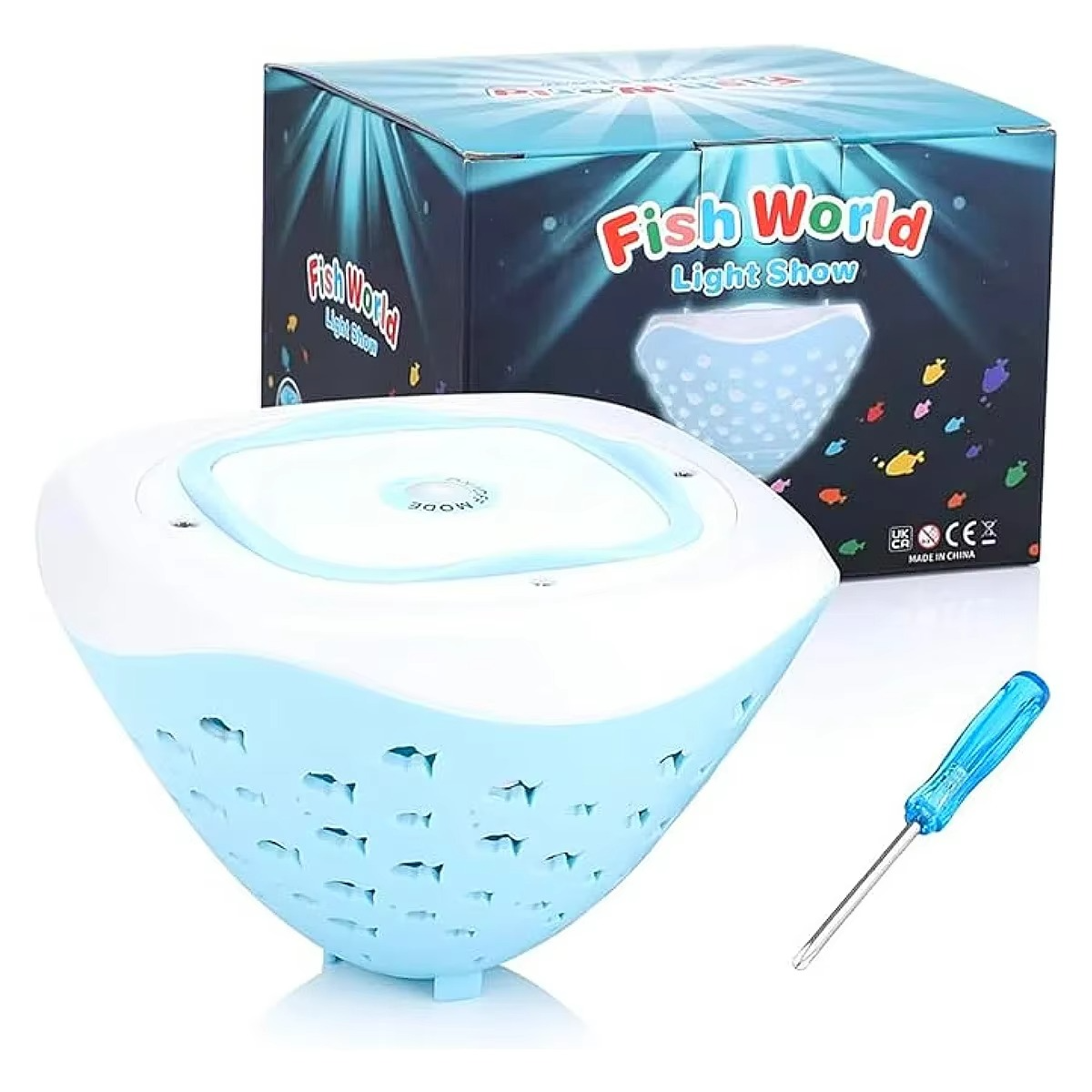 Detailed view of the durable and waterproof design of the Kids' Magical Bath Light Projector, fun bath toy