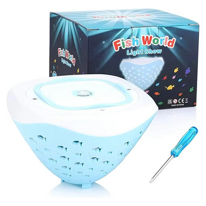 Detailed view of the durable and waterproof design of the Kids' Magical Bath Light Projector, fun bath toy