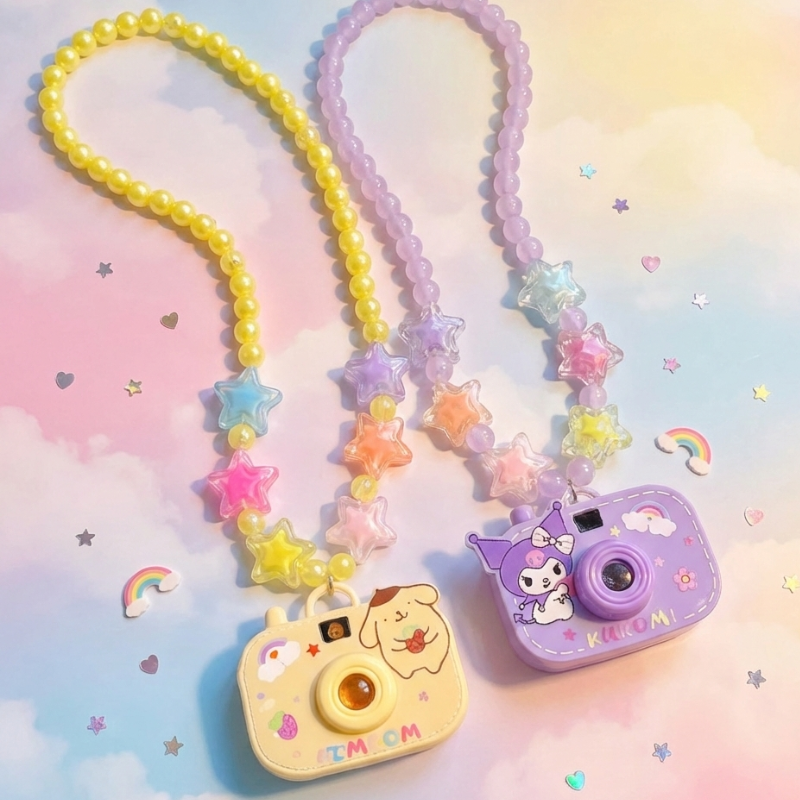 Kids' Magical Camera Projector Necklace, blue, with strap, for imaginative pretend play