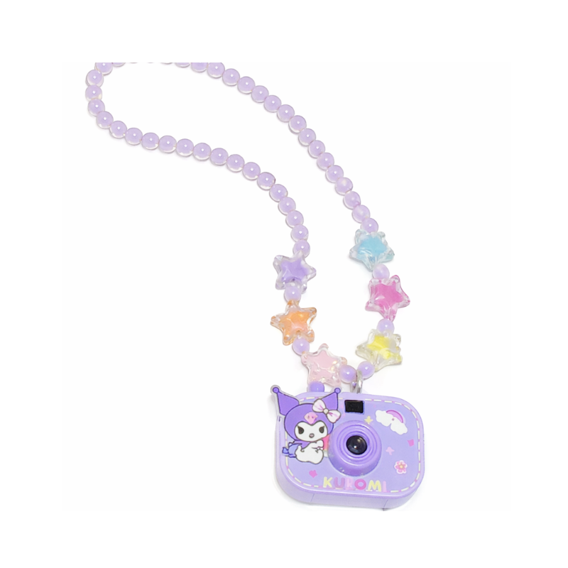 Magical Camera Projector Necklace for kids, displaying projected image on wall, imaginative toy