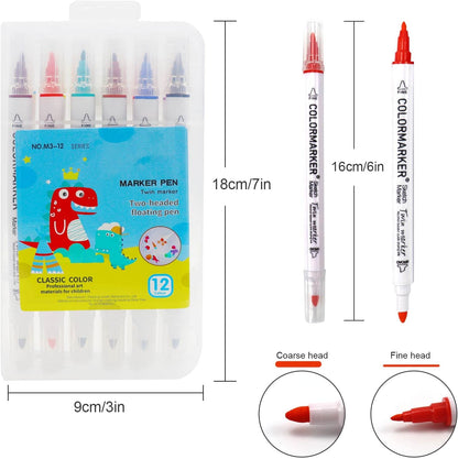 Set of Magical Floating Art Water Pens with example floating designs, an innovative educational toy