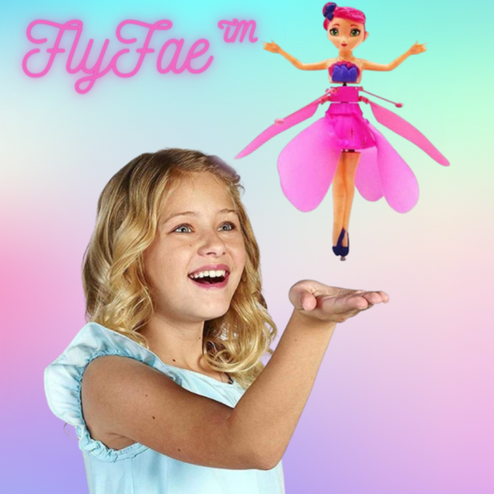 Kids' magical flying princess doll with LED lights, an interactive hand-controlled toy for indoor play.