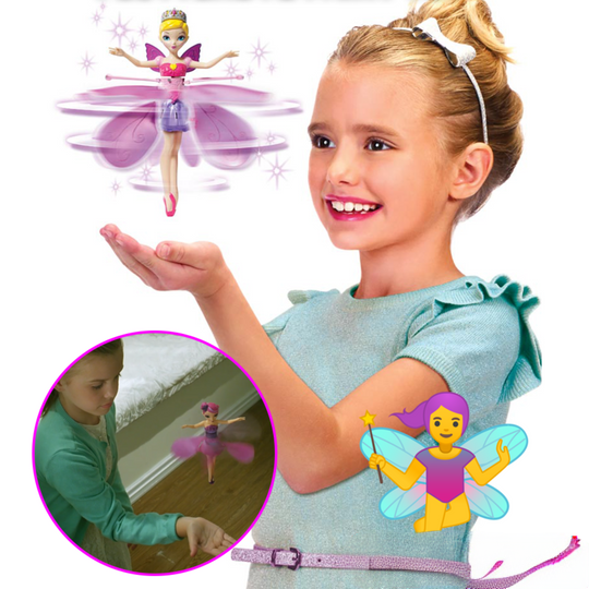 Magical flying princess doll toy, LED lit and hand-controlled, an exciting gift for kids' indoor fun.