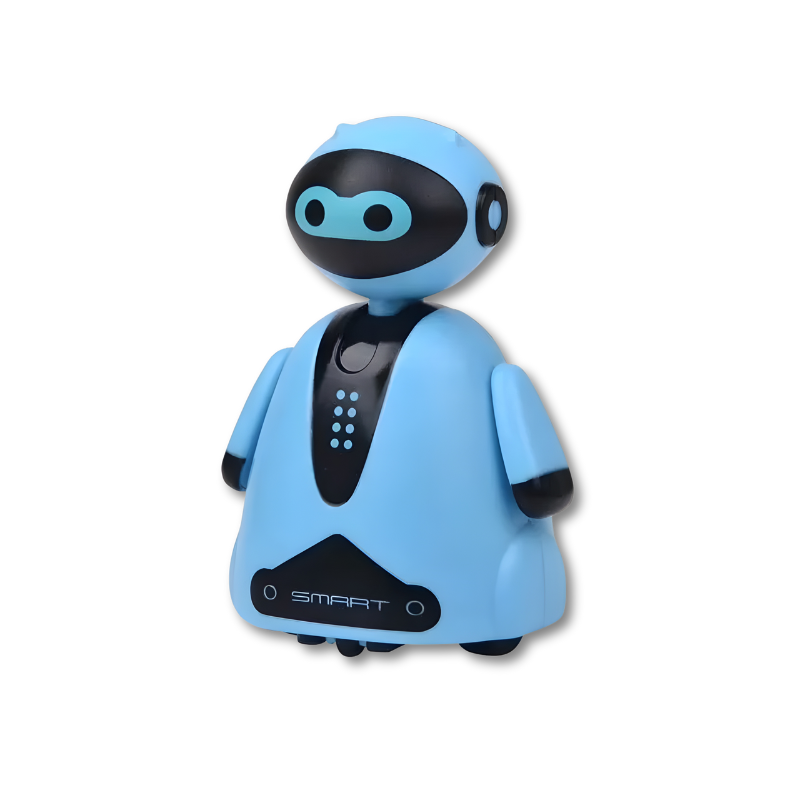 Child's hand guiding the Magical Line-Following Robot Toy on a drawn path, promoting educational play and creativity