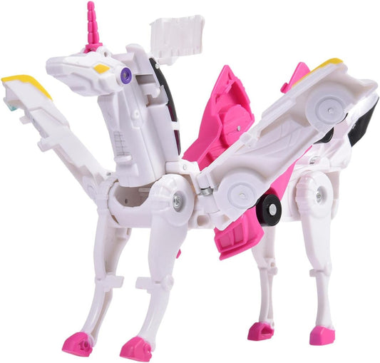 Kids Magical Unicorn Transforming Car Toy, white & pink, for imaginative play