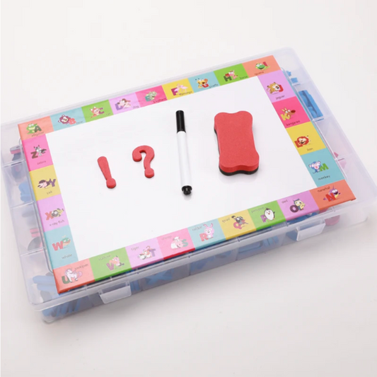 Kids magnetic alphabet learning board, vibrant letters for early literacy & cognitive development