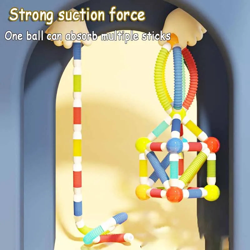 Colorful magnetic building sticks set, perfect educational toy gift for kids' creative play