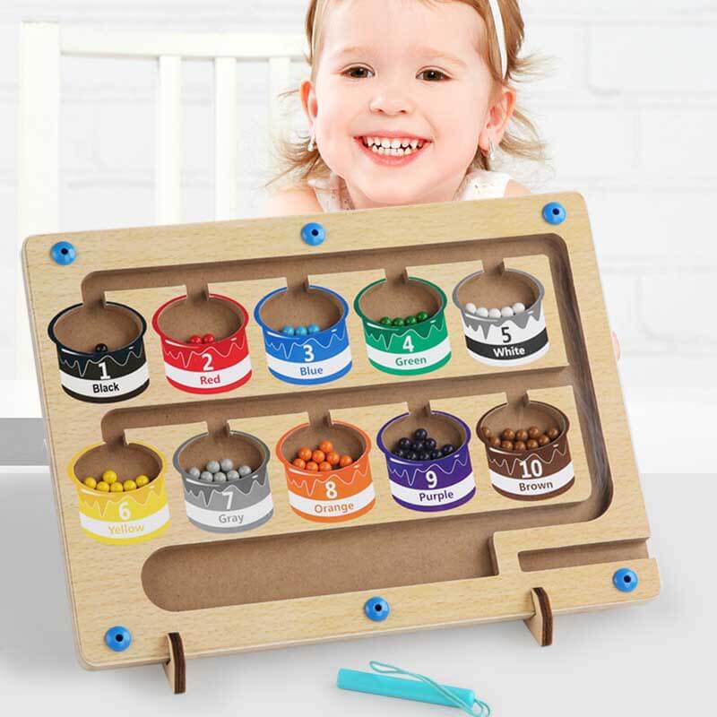 Kids Magnetic Color & Number Maze Board, educational toy for toddlers