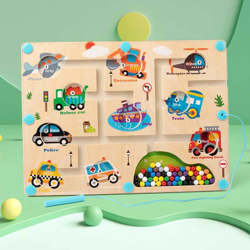 Fine motor skills development with Kids Magnetic Color & Number Maze Board
