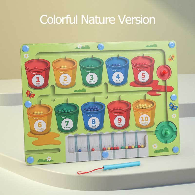 Magnetic maze wooden toy, engaging preschool learning activity for children