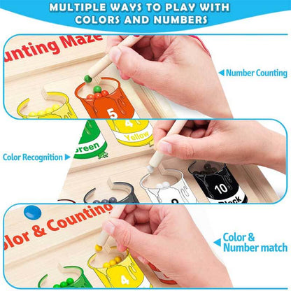 Educational toy: Kids Magnetic Color & Number Maze Board with colorful beads