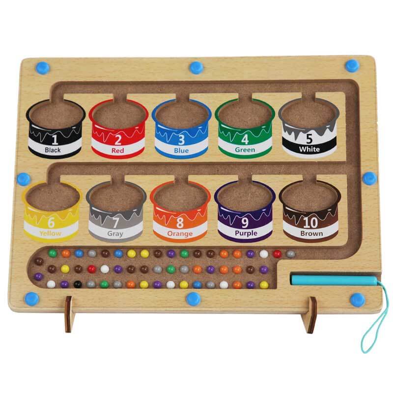 Montessori toy: Kids Magnetic Color & Number Maze Board for toddler activity