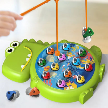 Kids' Magnetic Dino Fishing Game: preschool toy set for motor skill development.