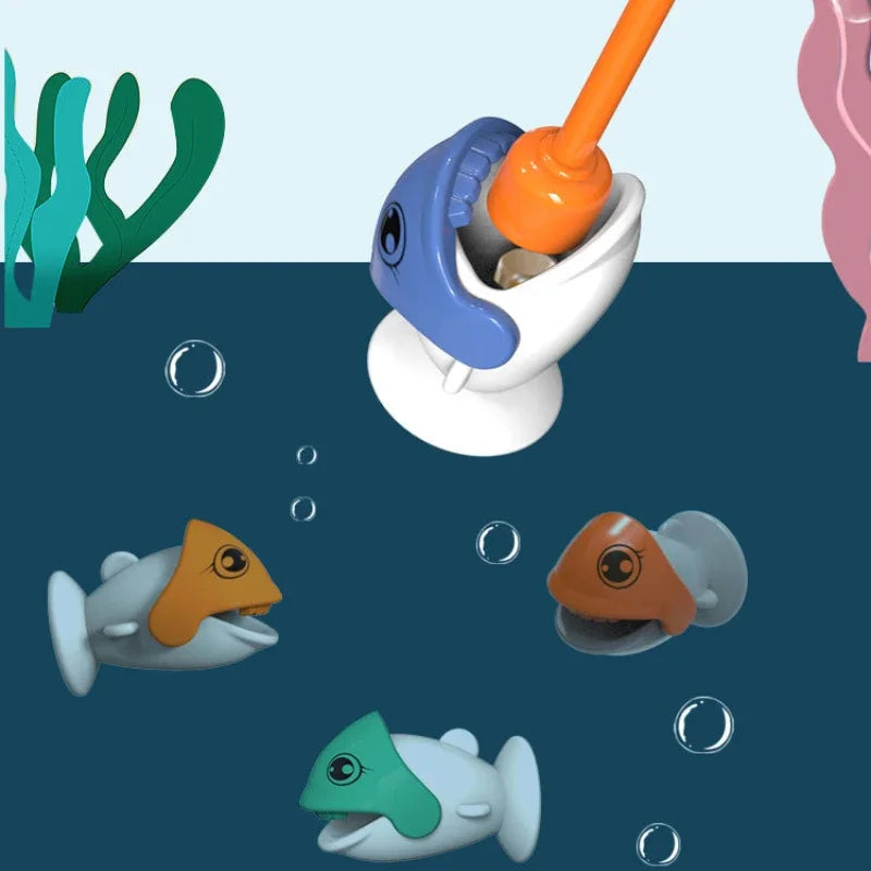 Interactive kids' magnetic dino fishing game, perfect for developing fine motor skills.