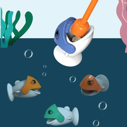 Interactive kids' magnetic dino fishing game, perfect for developing fine motor skills.