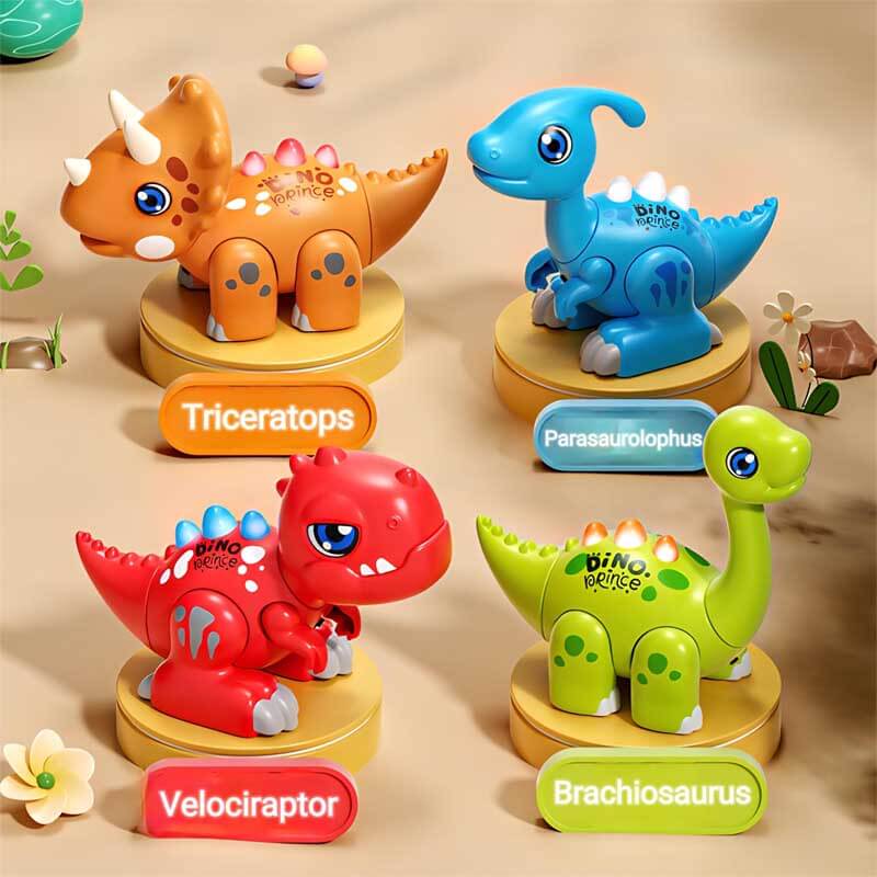 Complete Kids' Magnetic Dinosaur Building Toy Set, with various dinosaurs, lights, and sound features
