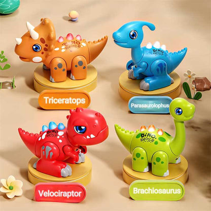 Complete Kids' Magnetic Dinosaur Building Toy Set, with various dinosaurs, lights, and sound features