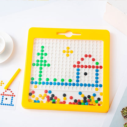 Portable magnetic drawing board for kids, featuring a stylus for easy drawing and fun, ideal for travel and toddler activities.