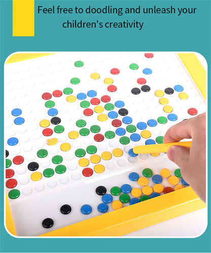 Colorful magnetic drawing board with an attached stylus, designed for mess-free kids' art and engaging educational play.