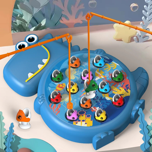 Kids Magnetic Fishing Game Toy with colorful fish & rods, enhancing fine motor skills for toddlers