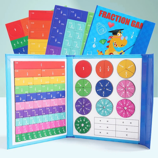 Kids Magnetic Fraction Learning Set for elementary math, colorful educational toy for cognitive development