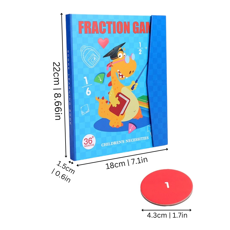 Magnetic Fraction Learning Set for kids, hands-on homeschool math activity, promotes cognitive development